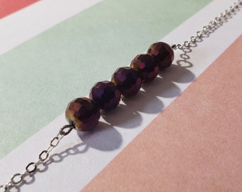 Dark Purple Disco Ball Chain Bracelet