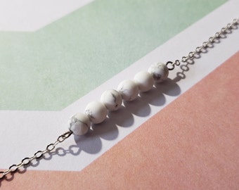 White Howlite Accent Chain Bracelet