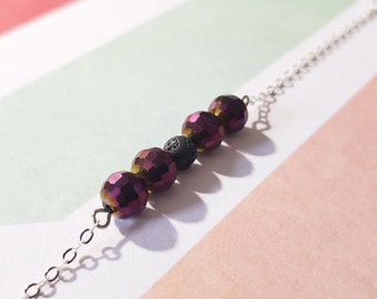 Dark Purple Disco Ball Diffuser Chain Bracelet