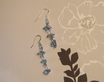 Blue Stone Dangle Earrings