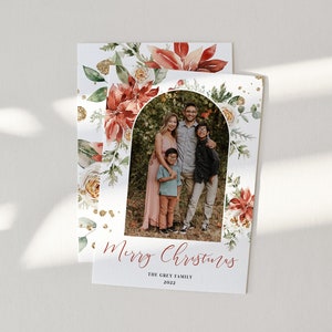 Editable Photo Christmas Card Template Arch Christmas Card Boho Holiday Card Minimalist Christmas Card Editable Printable Template Download