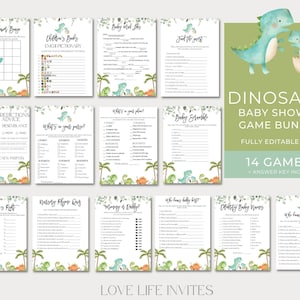 Dinosaur Baby Shower Games, Dino Baby Shower Bundle, Baby Shower Activities Baby Shower Game Set Baby Shower Dinosaur Games Instant Download