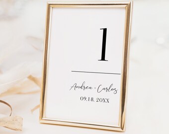 Minimalist Table Number Card Template, Classic, Elegant, Modern Wedding Table Number, Wedding Templates, Day of, Editable, INSTANT DOWNLOAD