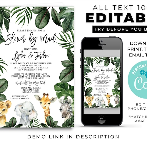 Baby Shower by Mail Invitation Boy Virtual Baby Shower Etsy