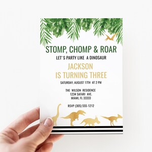 EDITABLE Dinosaur Birthday Invitation, Three Rex Invitation, Dinosaur Invitation, Dinosaur Invite, Three-Rex Birthday, Instant Download