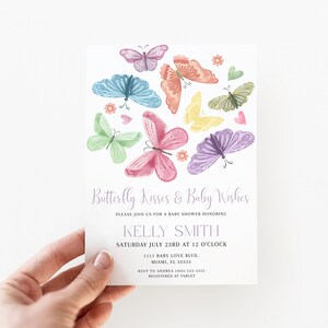 Butterfly Baby Shower Invitation, Pink Butterfly Invitation Template, Butterfly Baby Shower Invitation Girl, Baby Shower Invite Template