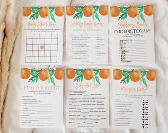 Baby Shower Games Bundle, Peac Baby Shower Games, Sweet as  Peach Baby Shower Game Template, Printable, Fruit Baby Shower Bingo Baby Shower
