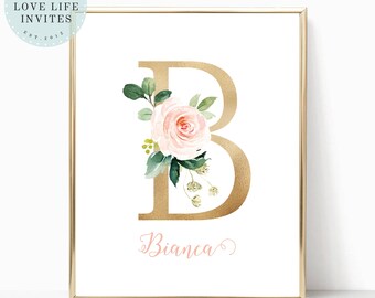Floral Party BFLORAL PARTY BANNER Purple Bridal /& Baby Shower Decor Gold Pink Nursery Baby Name Sign 3D Paper Flower Burgundy Custom