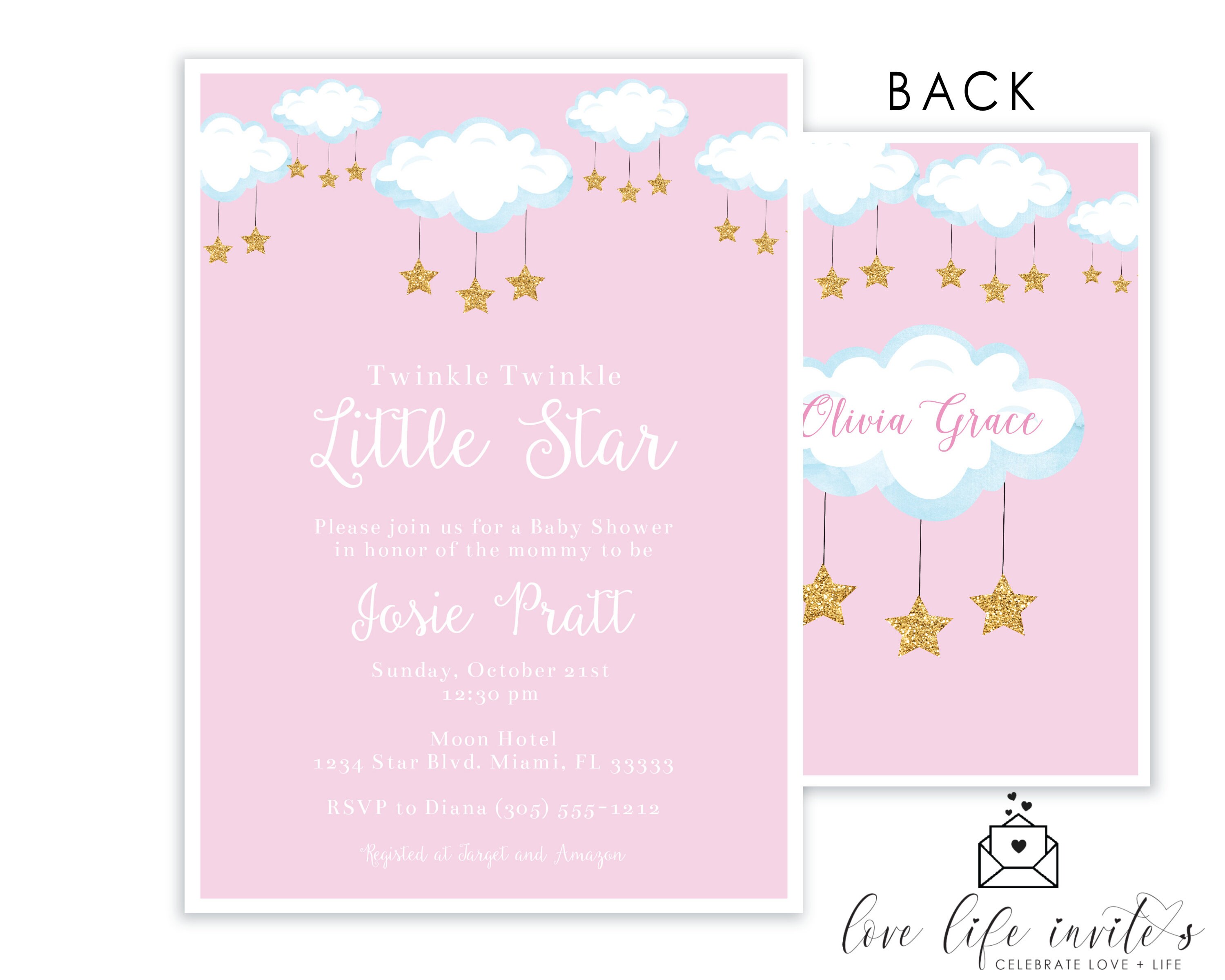 Twinkle Twinkle Little Star Baby Shower Invitation Twinkle Etsy Twinkle Twinkle Little Star Baby Shower Invitation Twinkle Etsy