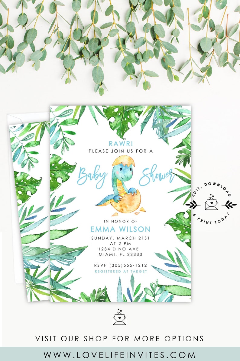 Dinosaur Boy or girl Shower Invitation, Little one Dinosaur Gender Impartial Boy or girl Shower Invitations, Watercolor Dinosaur Invitation Template Immediate Obtain photo regarding Free Printable Dinosaur Baby Shower Invitations identified as Dinosaur Youngster Shower Invitation, Kid Dinosaur Gender Impartial Child Shower Invitations, Watercolor Dinosaur Invitation Template Prompt Down load