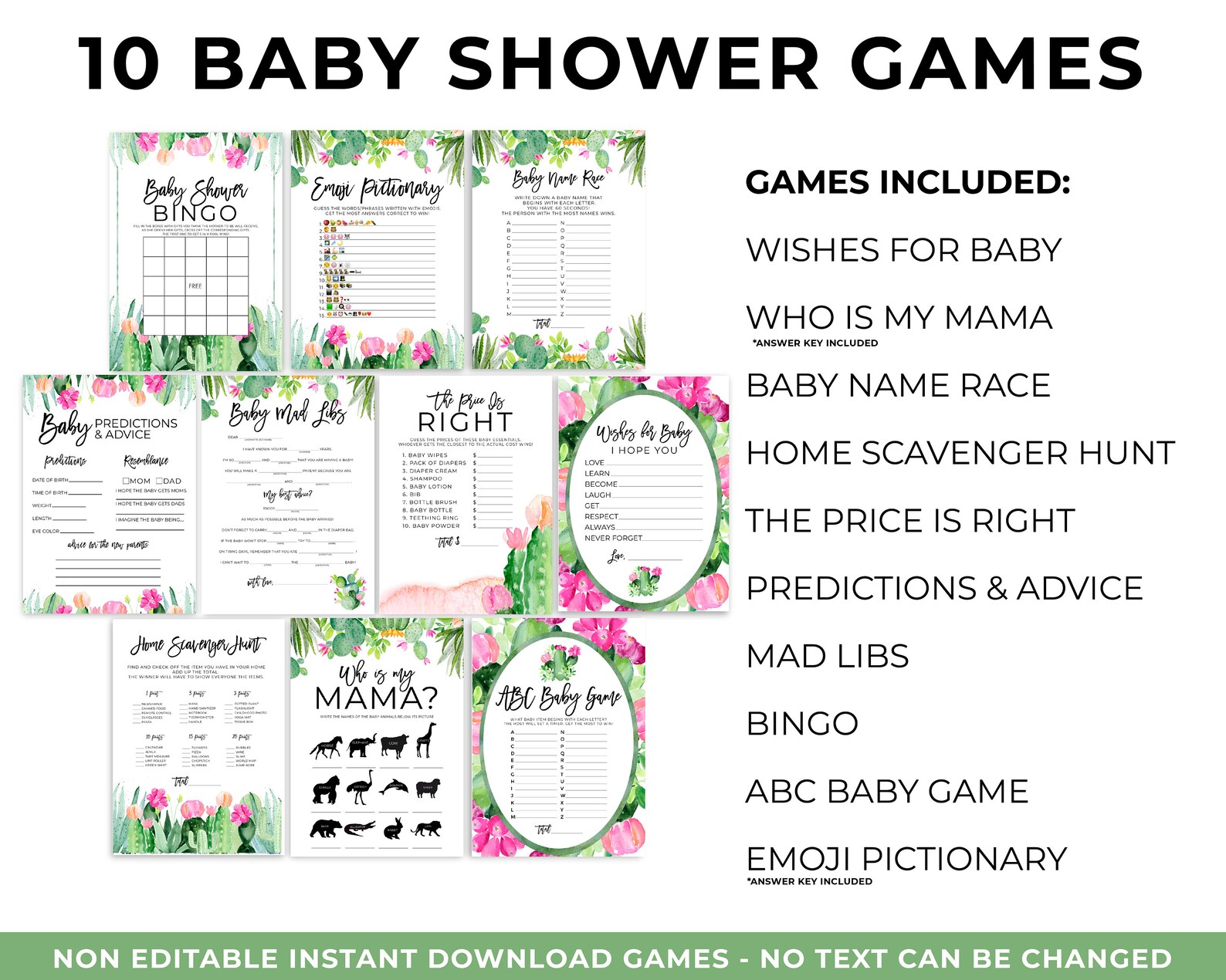 Virtual Baby Shower Bundle Zoom Baby Shower Games Virtual Etsy