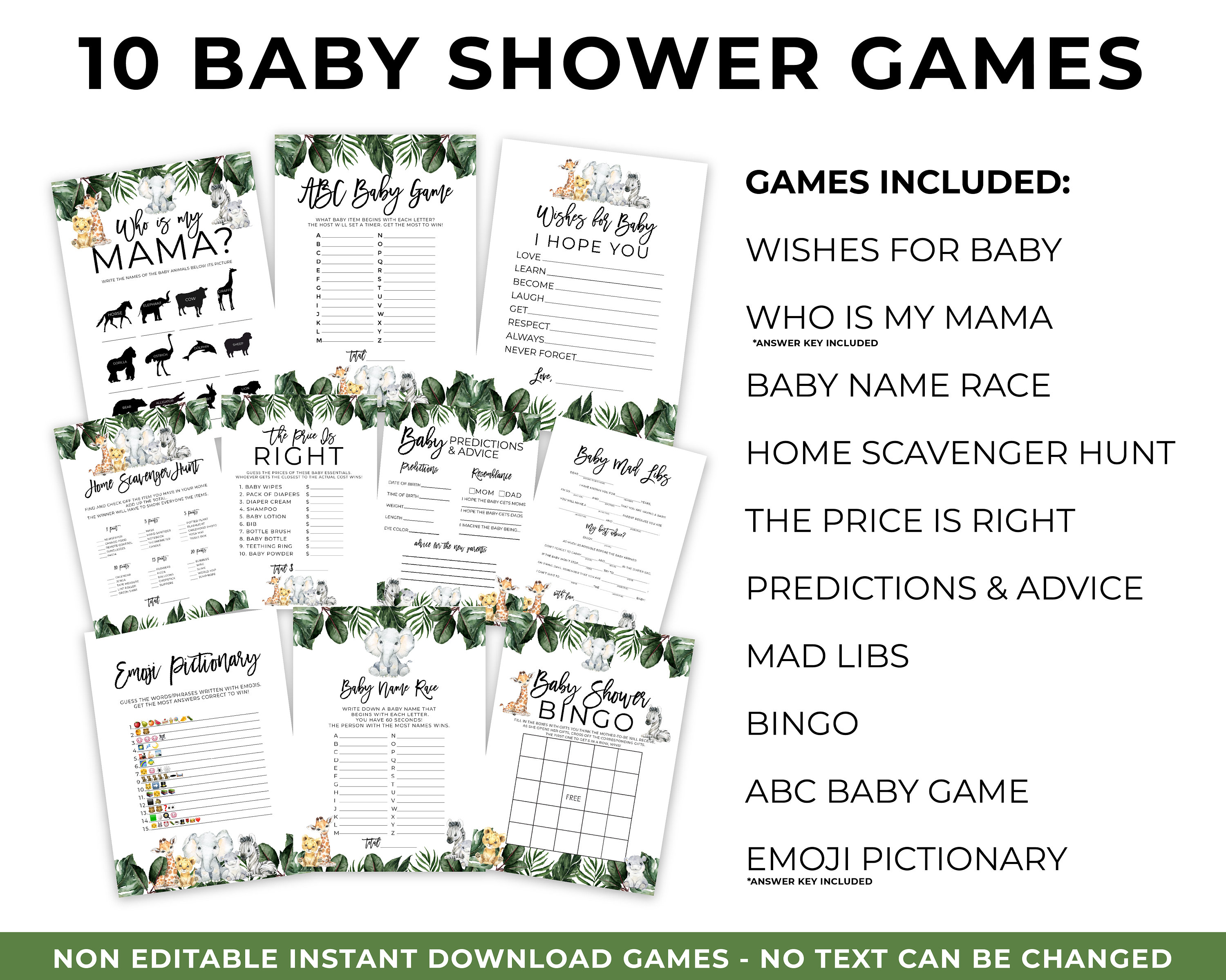 Virtual Baby Shower Game Bundle Zoom Baby Shower Games Etsy