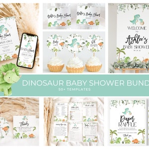 Dinosaur Baby Shower Bundle, Dino Baby Shower, Dinosaur Baby Shower Invitation, Dinosaur Baby Shower Games, Baby Shower Boy Invitation Set