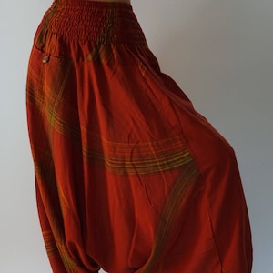 HR0165 Aladdin Pants, Harem Pants 100% Cotton Harem Pants Unisex Low Crotch Yoga Trousers
