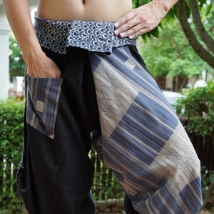 SR0678 Samurai Pants Harem pants have fisherman pants style wrap around waist