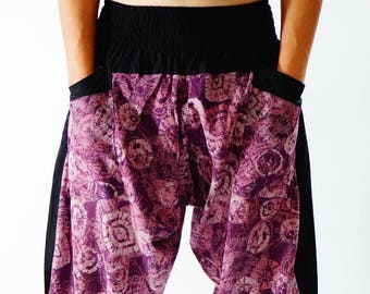 HC0139 Samurai Pants  - elastic waistband and cuffs - Fits all!  Unisex pants