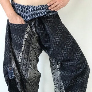 SR0710 Samurai Pants Harem pants have fisherman pants style wrap around waist