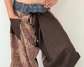 SR0064 Samurai Pants Harem pants have fisherman pants style wrap around waist