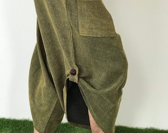 BT0797 Stonewash Samurai Pants, elastic waistband, Unisex pants, beautiful casual pants is unique & comfortable to wear
