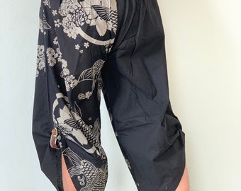 BT0110 Samurai Pants, elsstic waist Samurai Pants Unisex Elastic Waist , ninja pants, naka pants
