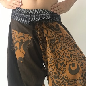 SR0328 Samurai pants with Unique Hilltribe fabric Wrap Around