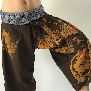 SR0455 Samurai pants with Unique Hilltribe fabric Wrap Around