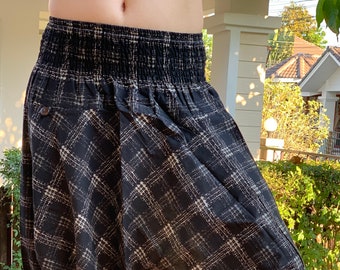 HR0762 Harem Pants Unissex Calças de ioga com virilha baixa, calças de elefante