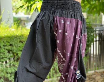 XL0059 Nieuwe aankomst Samurai broek mannen broek Handgemaakte broek, unisex Yoga Harem Broek - elastische tailleband