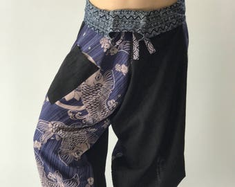SR0125 Samurai Pants Harem pants have fisherman pants style wrap around waist