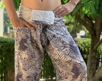 FD0009 Cotton Thai Fisherman Pants Wide Leg pants, Wrap pants, Unisex pants