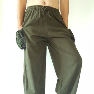 HR0785 Aladdin Pants, Harem Pants 100% Cotton Harem Pants Unisex Low Crotch Yoga Trousers