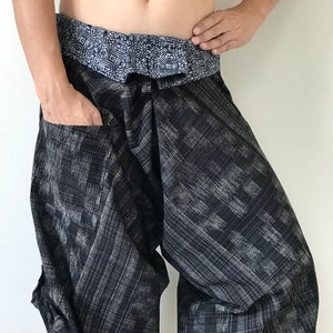 SR0302 Samurai pants with Unique Hilltribe fabric Wrap Around