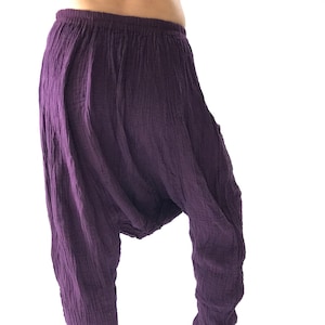 CG0120  Dark Purple Harem Pants super soft rayon baggy unisex harem pants have the &quot;flow&quot;, perfect of yoga