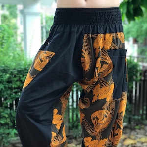 BT0311 Samurai Pants Harem pants have fisherman pants style wrap around waist