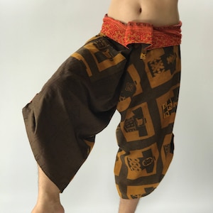 SR0143 Samurai Pants Harem pants have fisherman pants style wrap around waist