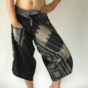 SR0035 Samurai pants with Unique Hilltribe fabric Wrap Around