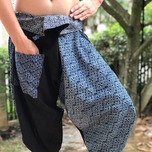 SR0599 Samurai Pants Harem pants have fisherman pants style wrap around waist