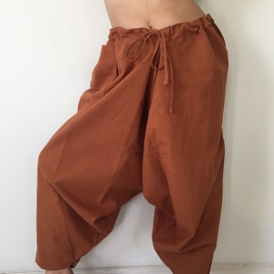 HR0784 Aladdin Pants, Harem Pants 100% Cotton Harem Pants Unisex Low Crotch Yoga Trousers