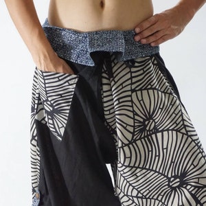 SR0288 Samurai Pants Harem pants have fisherman pants style wrap around waist