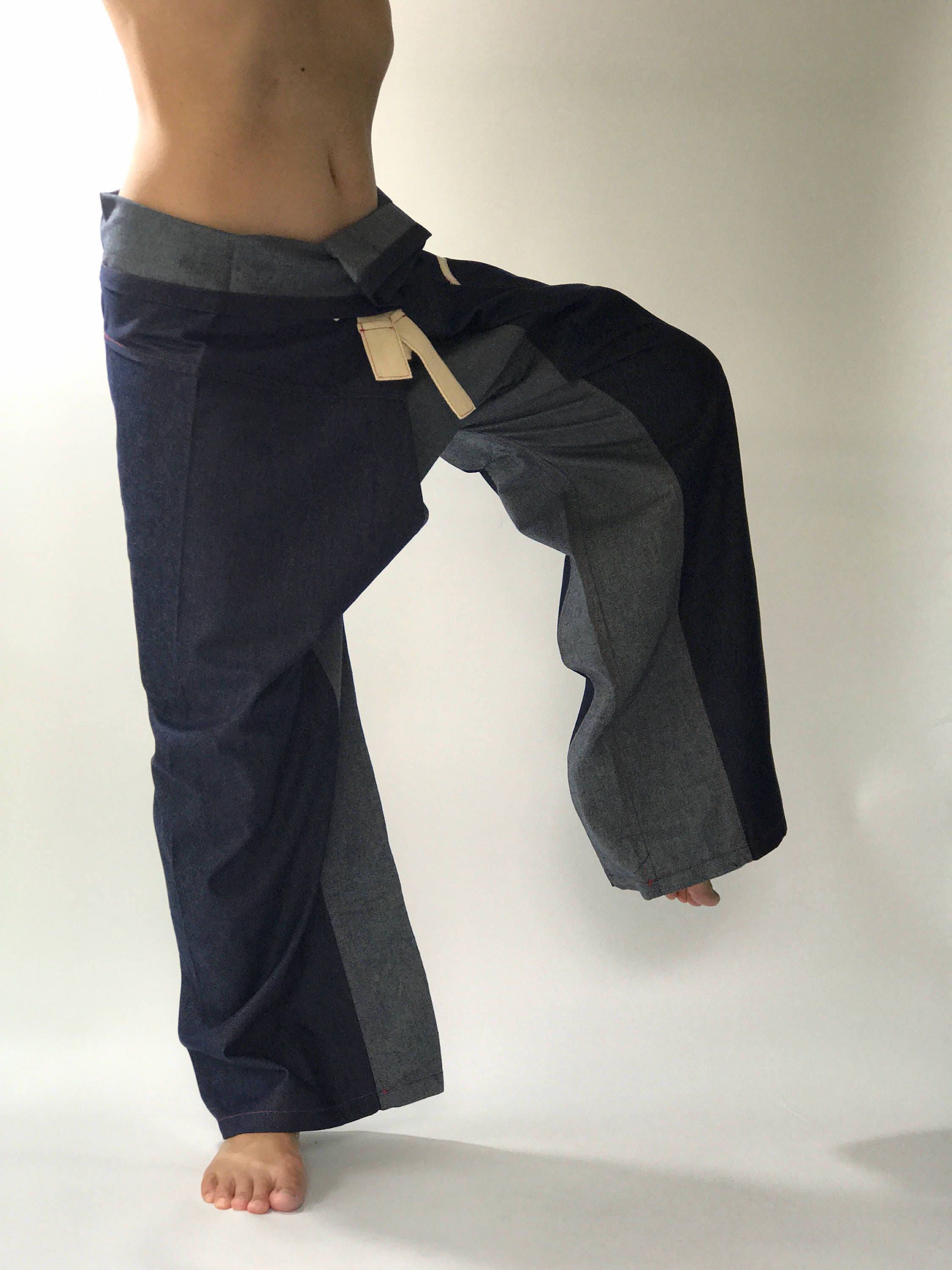 Thai Fisherman Pants Yoga Pants Plain Color Men / Women Thai Wrap