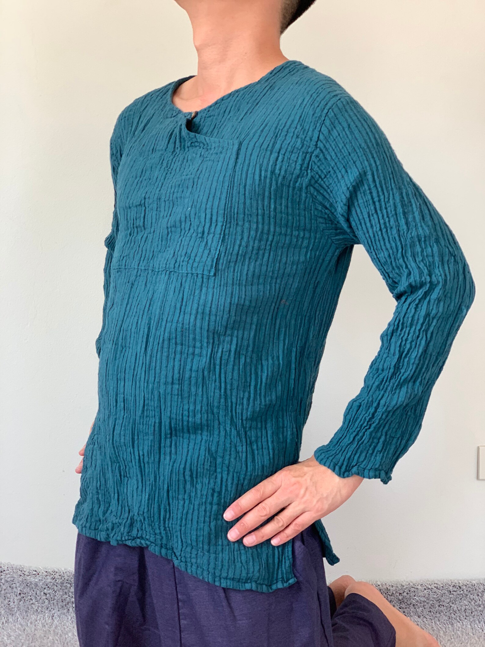 CG0304 Double gauze cotton Top Crinkle Cotton Tunic Long Etsy