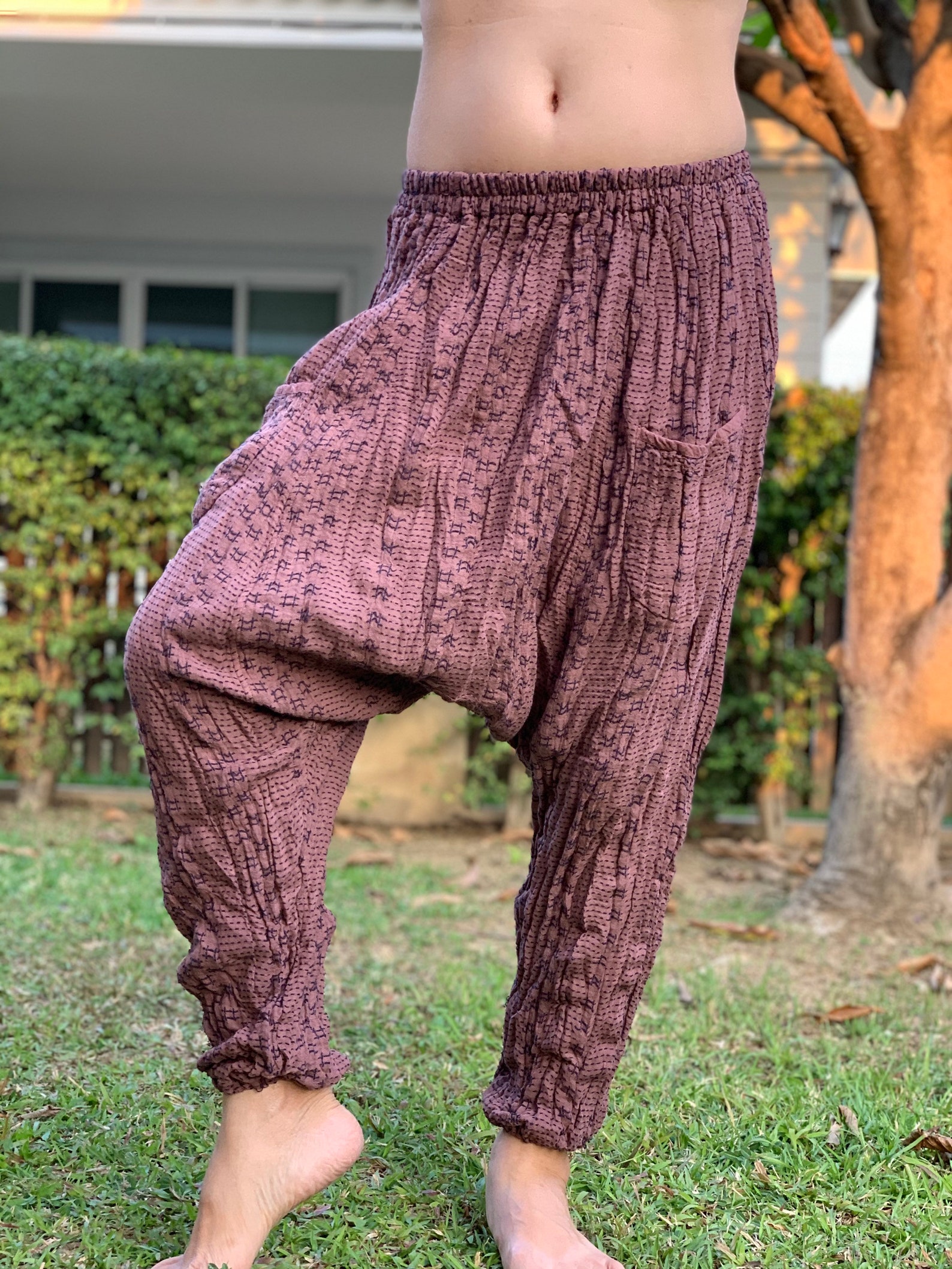 CG0332 Cotton gauze pants Harem Pants super soft baggy unisex Etsy