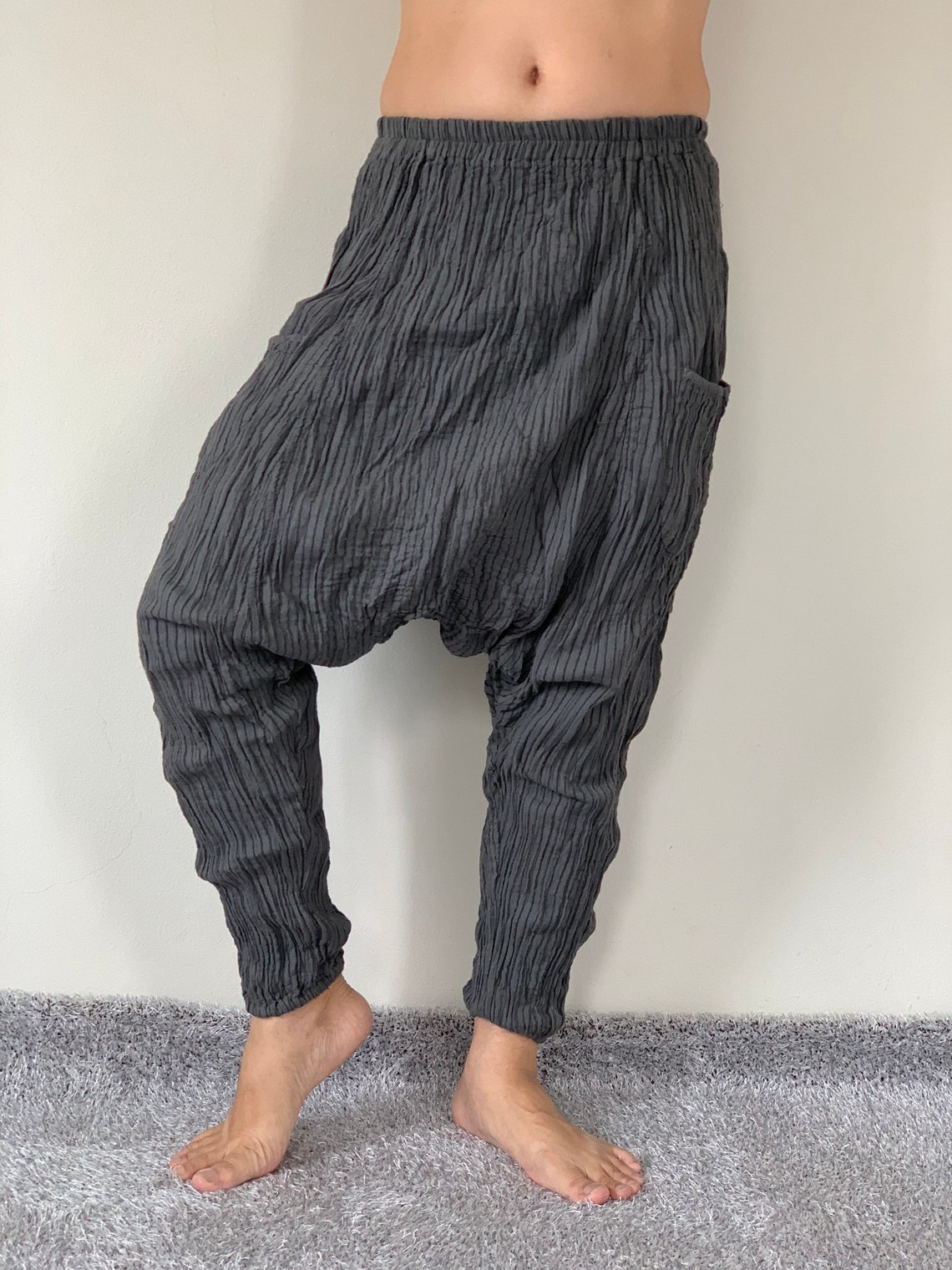 CG0036 Cotton gauze pants Harem Pants super soft baggy unisex Etsy