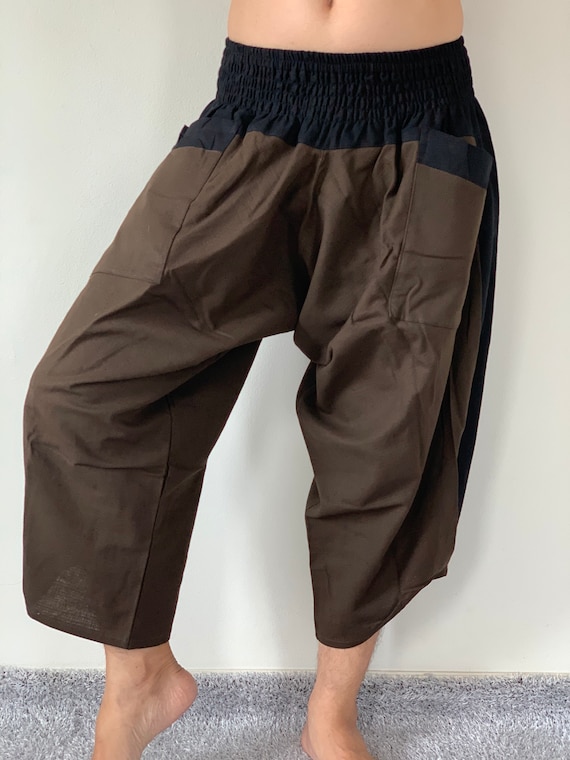 XL0014 New arrival Samurai pants elastic waistband Handmade pants unisex Yoga Harem Pants men/'s fashion