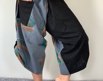 SR0053 Samurai Pants Harem pants have fisherman pants style wrap around waist