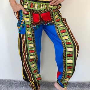 DK0024 African Print Dashiki Pants cotton Aladdin yoga harem pants, unisex pants