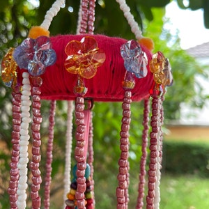 MB0281 Handmade Mobile Hanging for Home Decor, Mobiles,Baby mobile,Hanging colorful beads, boho mobile , Design cute Pom Pom decorate