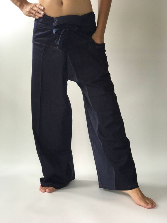 FJ0002 New Design Denim Jean Thai Fisherman Pants Wide Leg Pants