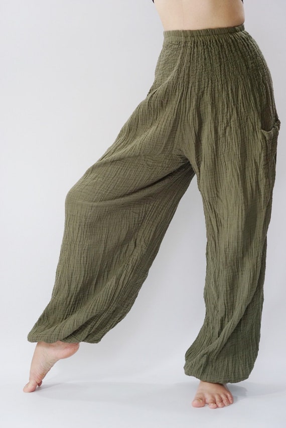 SM0601 Harem Gauze soft cotton Pants Super Soft. Elastic Etsy