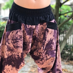 HC0785 New arrival Samurai pants,  Handmade pants, men&#39;s fashion, unisex Yoga Harem Pants  - elastic waistband